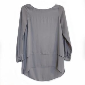 White House Black Market Long Sleeve Split Back Blouse